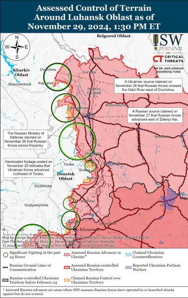 Росія посилила атаки на фронті та має незначне просування на кількох ділянках: огляд карти ISW - INFBusiness