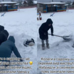 Неординарні тенденції тіктоку: На Волині педагогиню загорнули у сніговий замет