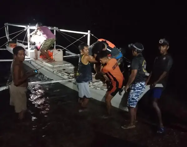 People being rescued from the ferry fire in Palawan, Philippines