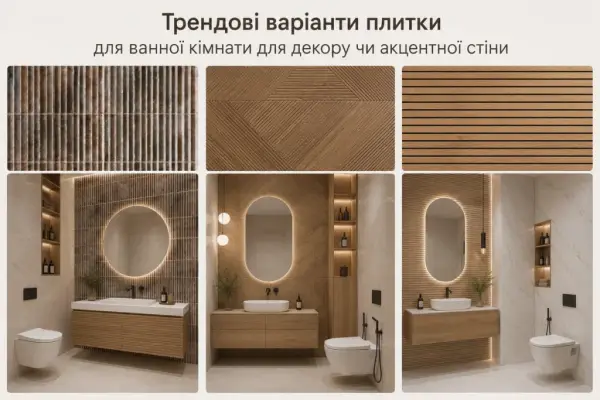 Трендова плитка під дерево для декору ванної