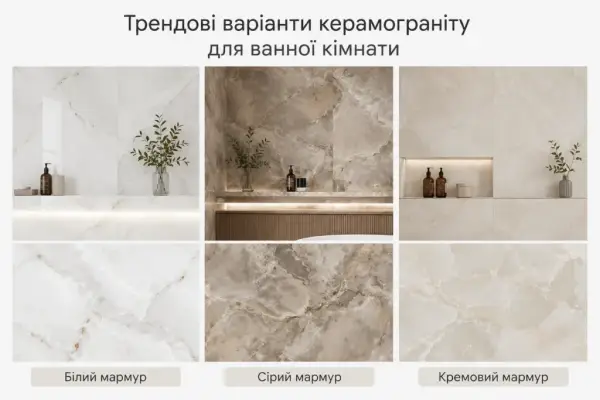 Модна у 2026 році плитка під мармур