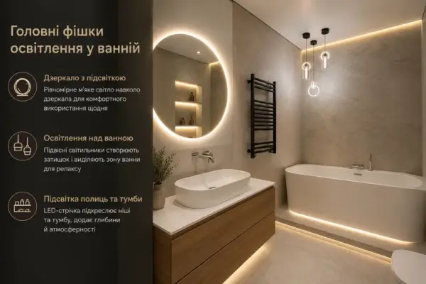 Фішки освітлення ванної кімнати у 2026 році
