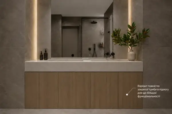 Варіант закритої тумби у ванній